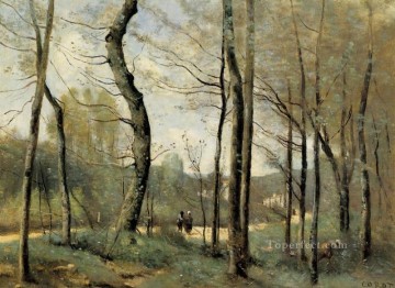 Jean Baptiste Camille Corot Painting - First Leaves near Nantes plein air Romanticism Jean Baptiste Camille Corot